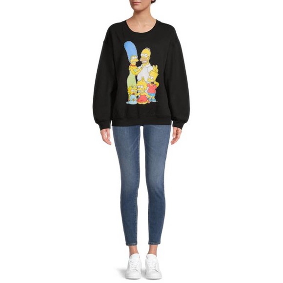 Simpsons Juniors' Family Graphic Fleece Sweatshirt- NWOT/NWT - Picture 3 of 5